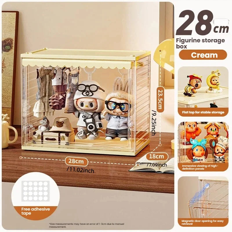 Acrylic storage box, blind box, cute figurine storage box, cute figurine toy storage box, sealed storage rack Oasis Select Hooked section-cream