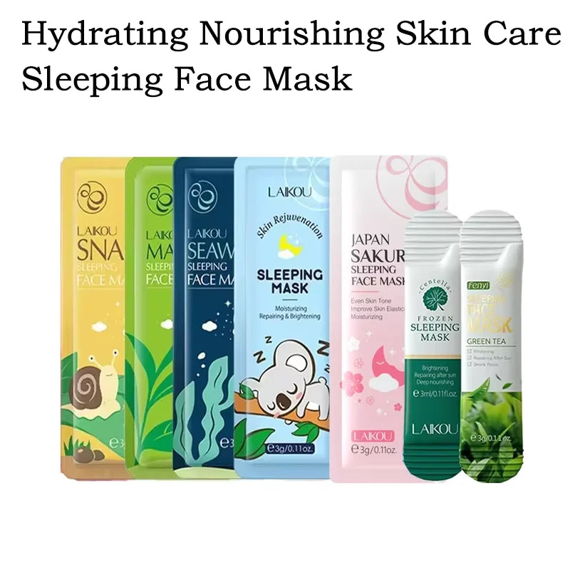 LAIKOU 7-in-1 Overnight Sleeping Face Mask Set – All Skin Types Overnight Sleeping Mask Oasis Select