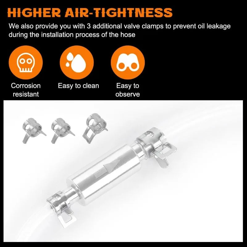 Auto Bleeding Replacement Tool Kit Car Hydraulic Clutch Brake Bleeder Hose One-Way Valve Tube Essential Car Maintenance Part Oasis Select