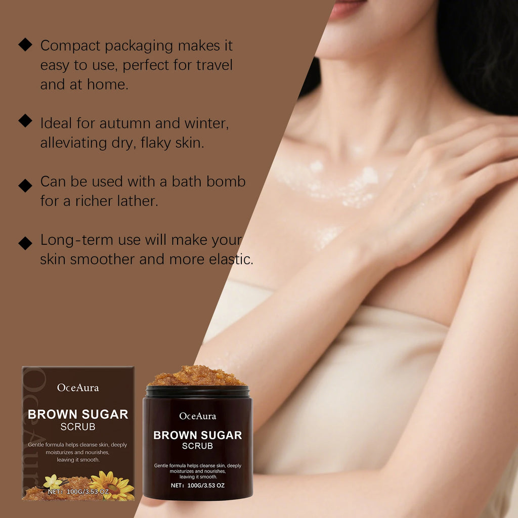 OceAura Brown Sugar Body Scrub – Exfoliate & Brighten Skin Body Exfoliating Scrub Oasis Select