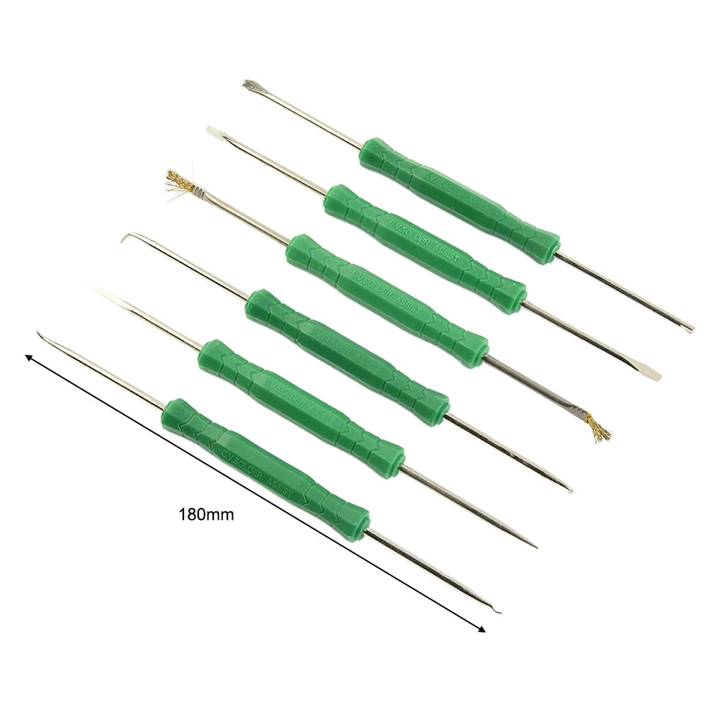 6Pcs Desoldering Aid Kit Soldering Aid Assist Tool PCB Cleaning Repair Tool Circuit Board Soldering Welding Auxiliary Tool Oasis Select