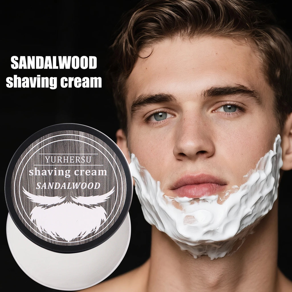 YURHERSU Sandalwood Shaving Soap 80g – Natural Glycerin for Men Shaving Soap Oasis Select