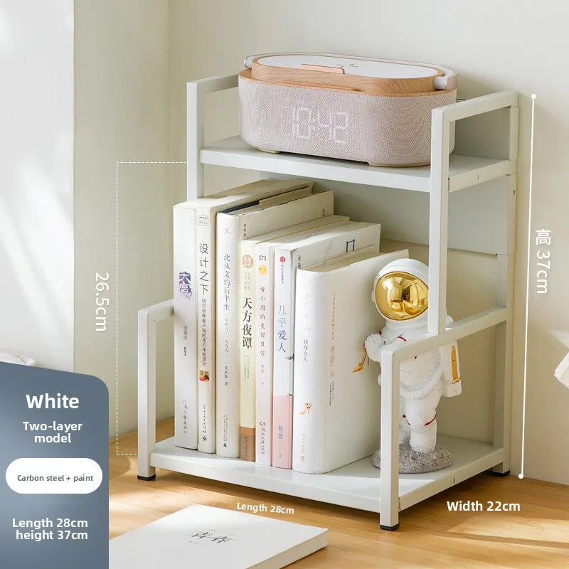 Bookshelf Simple desk shelf Children's combination book Desktop storage Student dormitory small bookcase Simple and modern Oasis Select White 2-28