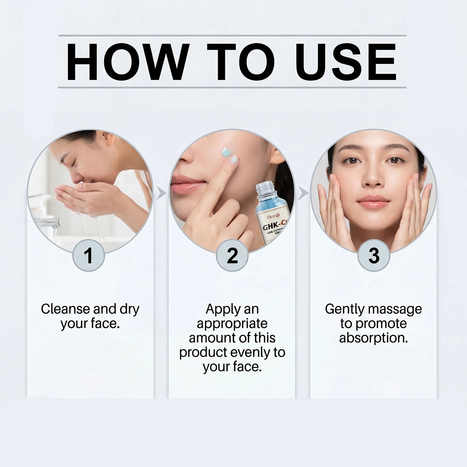 Copper Peptide Serum GHK-Cu Hyaluronic Acid Supports Firm Skin Hydrating Brightening Face Essence Daily Skincare 30/60/120ml Oasis Select
