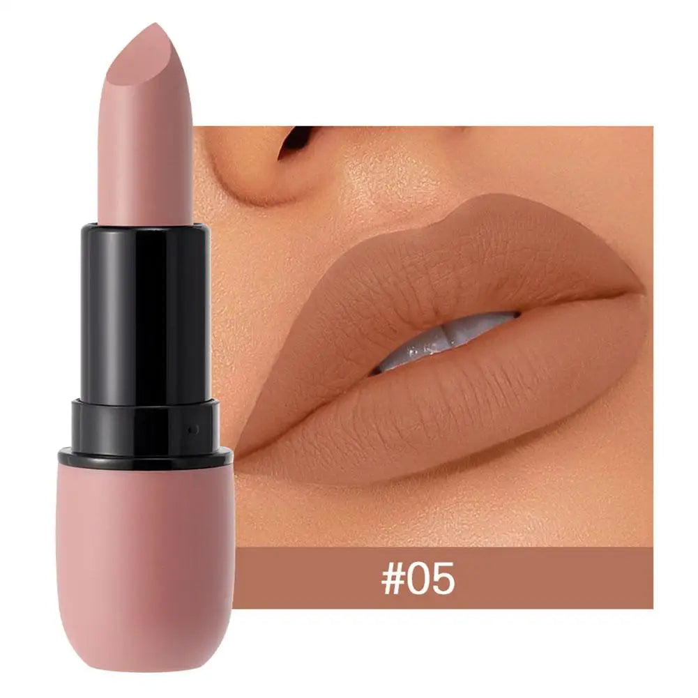 Velvet Matte Lipstick Matte Soft Hydrate Glossy Lipstick Long-Lasting Waterproof Lip Gloss High Pigmented Lip Stick Stain Makeup Oasis Select 05
