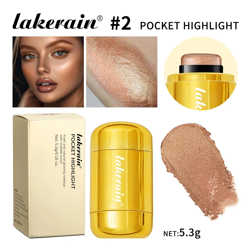 4Colors Highlighter Stick Brightening Skin Tone Contouring Natural Stereo Concealer Blush Multi-Purpose Stick Oasis Select 04