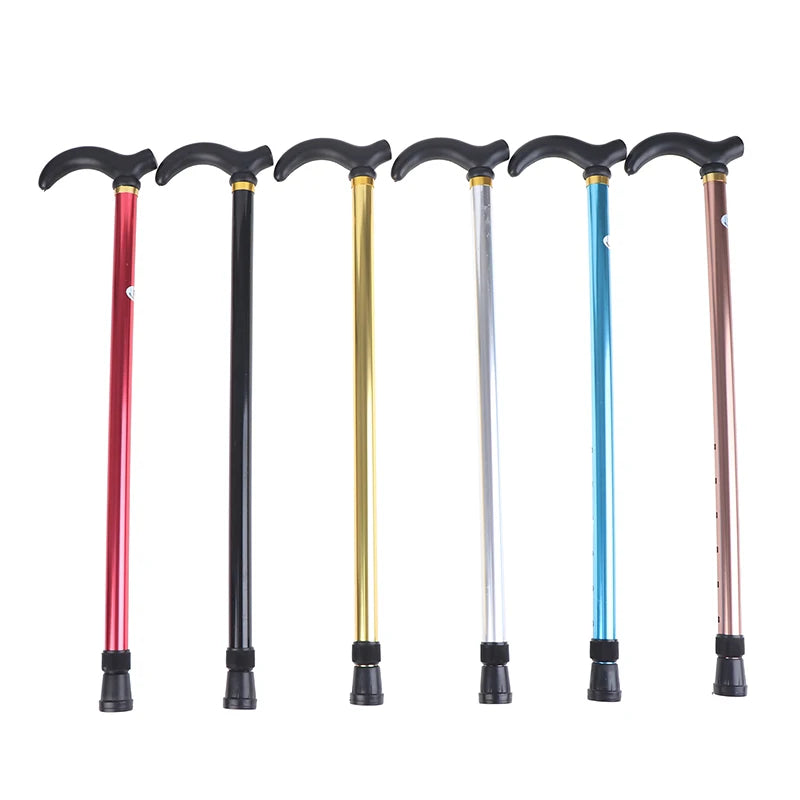 1PC 75-90cm Aluminum Alloy Adjustable Walking Stick 2 Section Stable Anti-Skid Crutch Old Man Hiking Cane Height Oasis Select