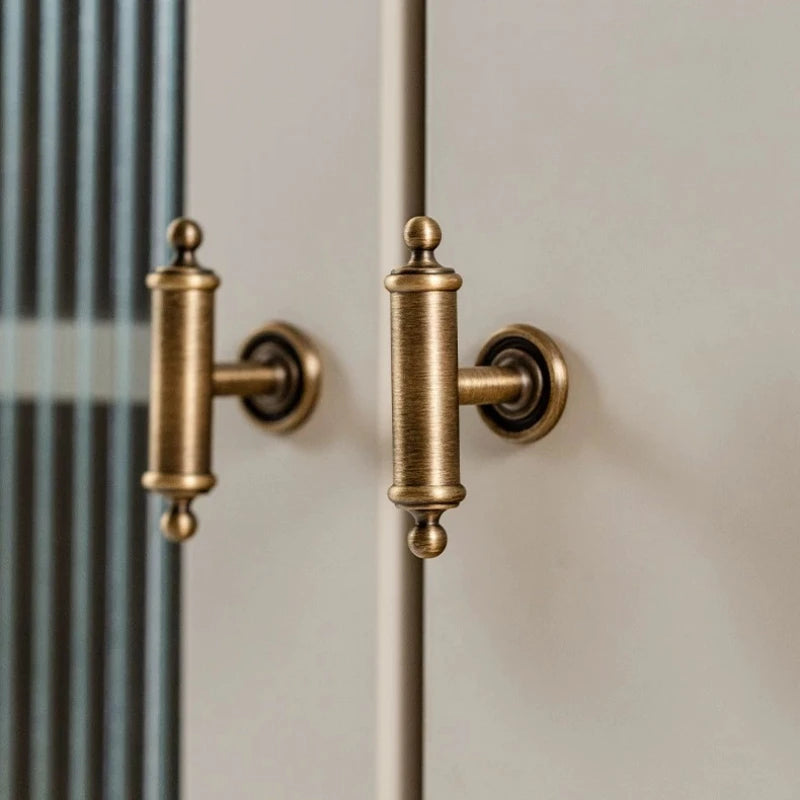 French Antique Bronze Brass Cabinet Wardrobe Door Cabinet Drawer Cabinet Furniture Retro Door Handle Household Handle Oasis Select
