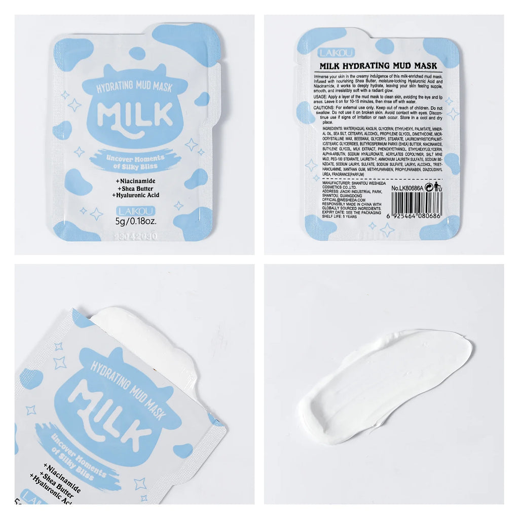 Laikou Milk Mud Mask Deep Cleansing Moisturizing Oil Control Blackhead Removal Clay Mask Hydration Brightening Anti-aging Mask Oasis Select