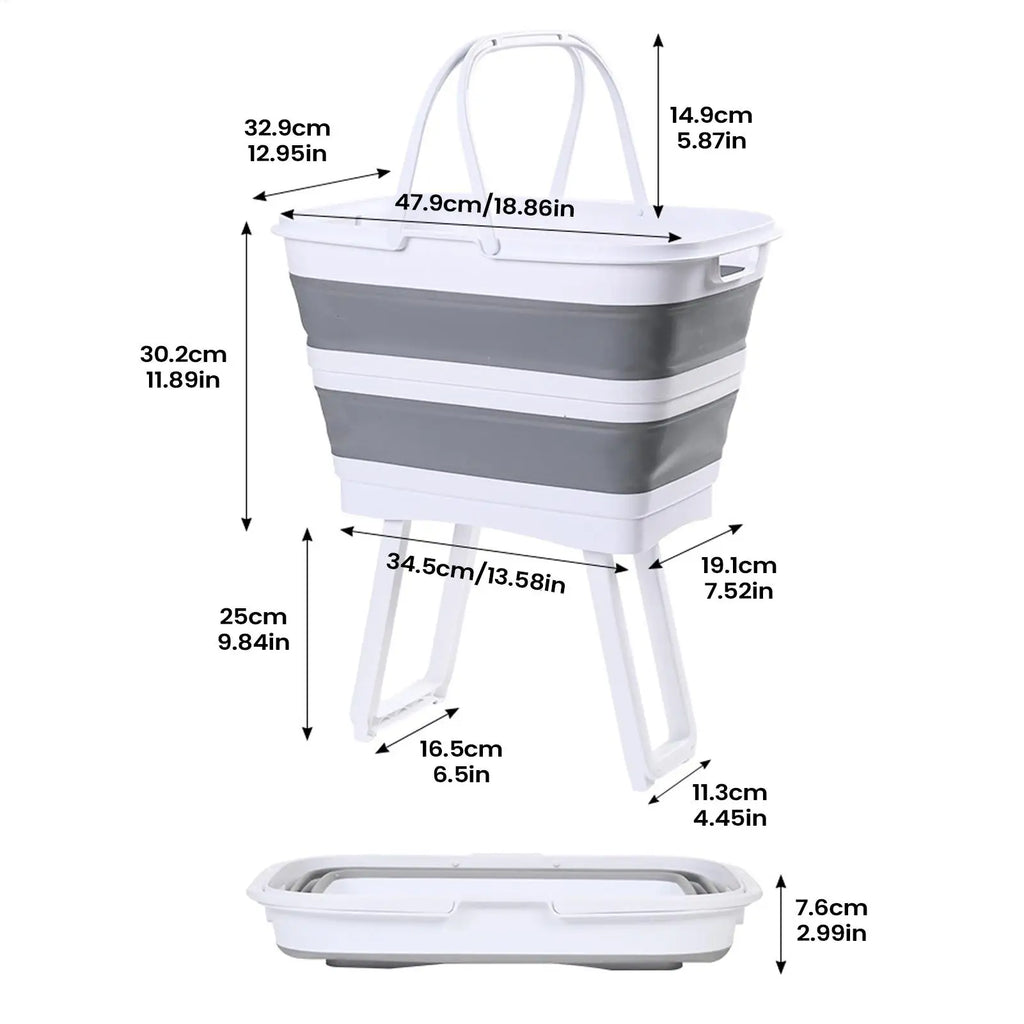 Laundry Basket 26L Large Foldable Elevated Organizer Clothes Basket Hampers for Bedroom for Home Bathroom Bedroom Kitchen Food Oasis Select