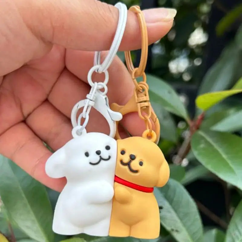 Puppy Keychain Magnetic Key Chain Cartoon Pendant Animal Keychain Dog Keychain Schoolbag Pendant Car Key Ring Bags Cute Widgets Oasis Select