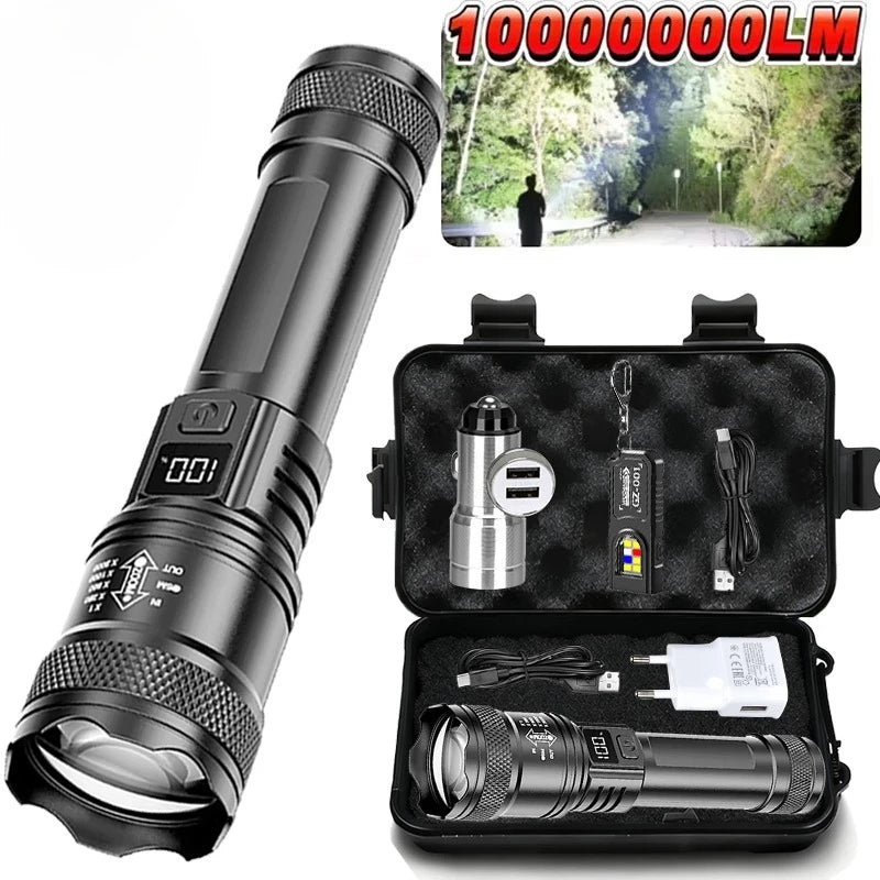 2000LM Tactical LED Flashlight | USB-C Rechargeable & Zoomable