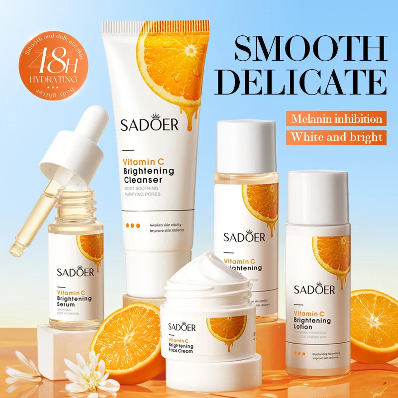 5-Piece Vitamin C Facial Set – Brightening & Hydrating Skincare Facial Skincare Set Oasis Select