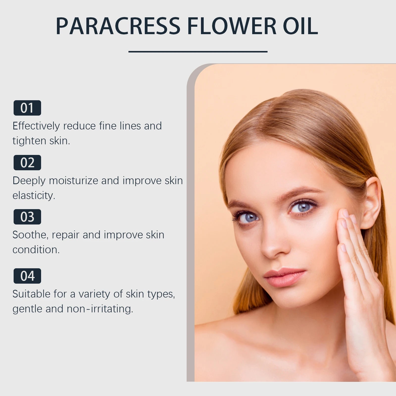 WEST MONTH Paracress Flower Essence Oil Reduce Facial Fine Lines Wrinkles Light Texture Quickly Absorbed Not Greasy After Use Oasis Select
