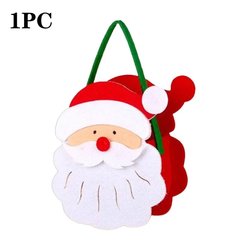 1-10PCS Christmas Felt Candy Bags Apple Pouch Santa Sack Gift Packaging for Kids Holiday Party Xmas Tree Decoration Supplies Oasis Select Santa Claus-1PC Other