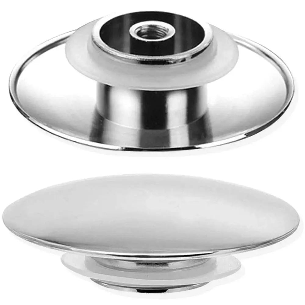 1Pcs Push Button Waste Sink Plug Click Clack Alloy Drain Stopper Silver 66mm Basin PopUp Cap Replacement Part for Bathroom Sink Oasis Select