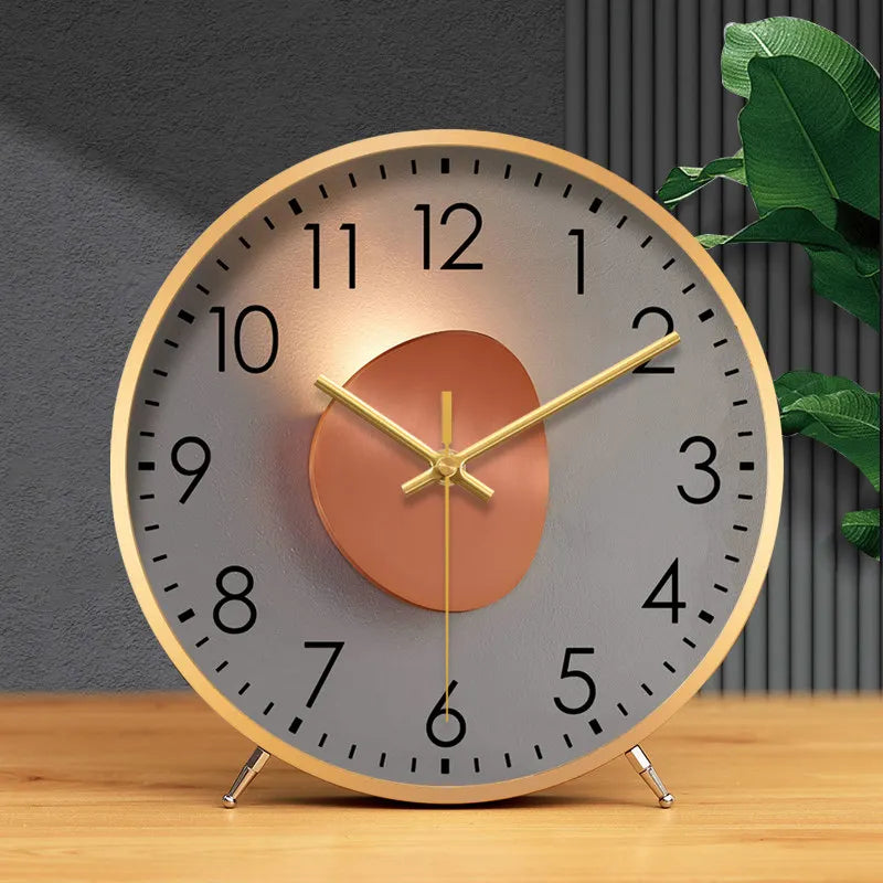 Luxury Desktop Quartz Clock, Creative Modern Table Clock for Home Living Room Decor, Elegant High-end Ornament Timepiece Oasis Select B