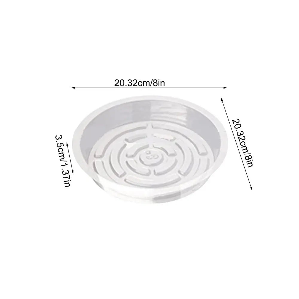 5Pcs Plant Pot Tray Clear round Flower Pot Trays Clear Plastic Plant Saucers Desktop Trash Storage Bases for Home Garden Oasis Select 8 inches 5Pcs