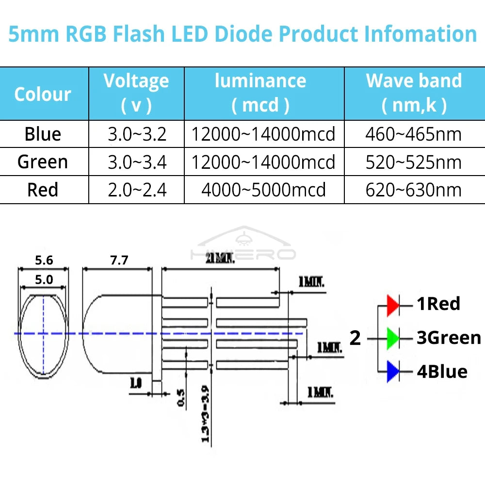 5mm RGB Common Cathode LED Diodes 100/200PCS – Tri-Color