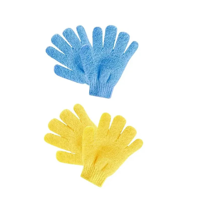 1/2/3pairs Five Fingers Bath Gloves Peeling Exfoliating Household Shower Towel Scrub Body Wash Elastic Wipe Body Cleaning Tools Oasis Select 2pairs mix 1
