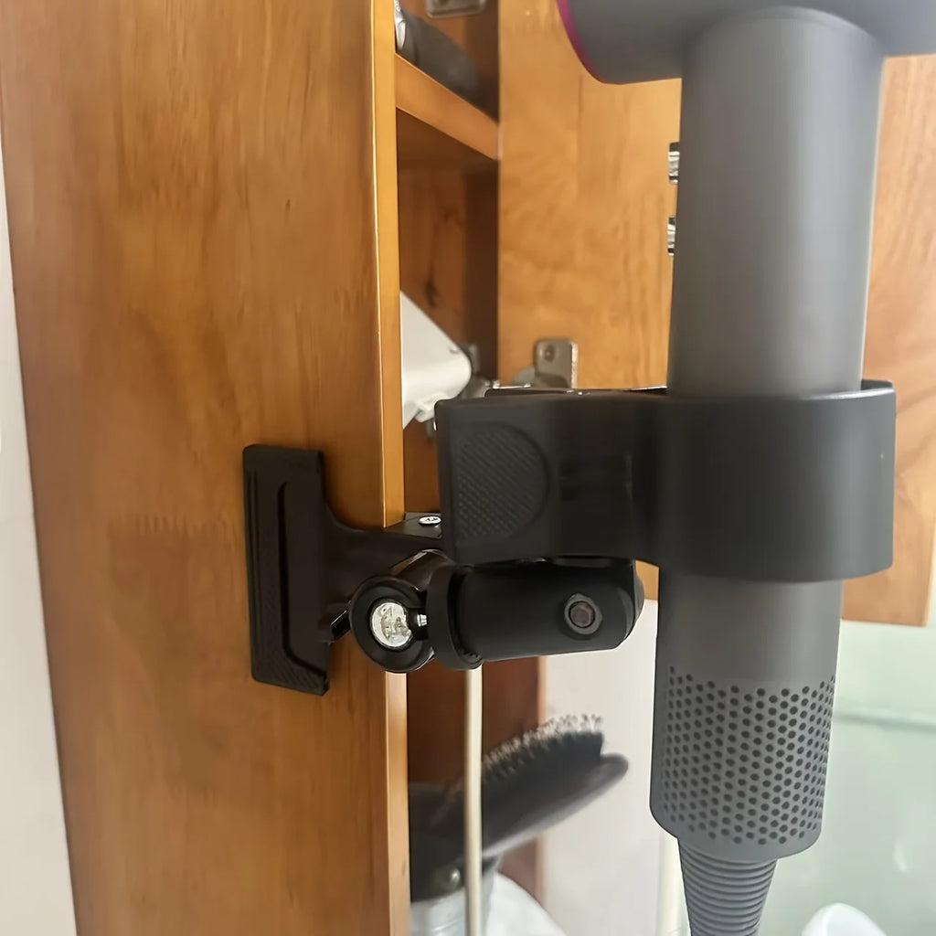 Clip-on Hair Dryer Holder Heavy-duty Metal Wall Mount Bracket Hands-free Storage Stand for Bathroom Bathroom Accessories Oasis Select