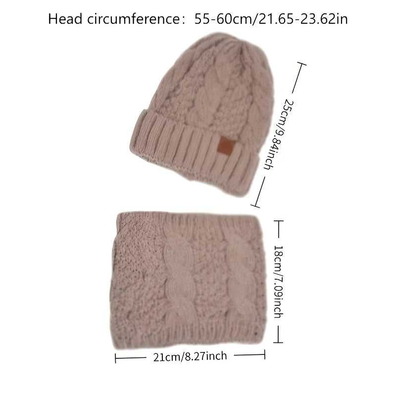 1pc Thickened Winter Hat and Scarf Set, Ear Protection Beanie & Shawl for Men Women, Unisex Couple Cold Weather Gear,Christmas Oasis Select