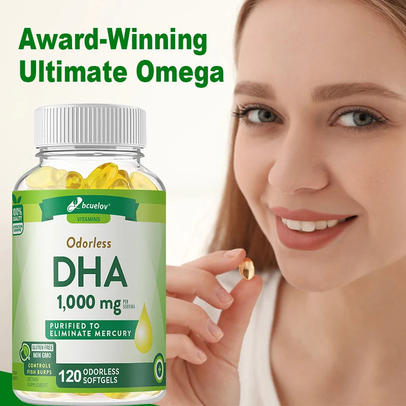 Bcuelov High Potency DHA Capsules – Brain & Cognitive Support DHA Brain Supplement Oasis Select