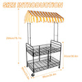 Folding Mobile Catering Cart with Canopy – Outdoor Vendor Stall Mobile Vendor Cart Oasis Select Style A United States