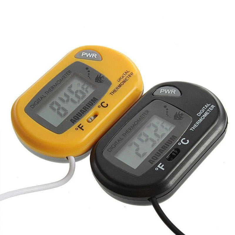 1PC 58*37mm Fish Tank Digital Thermometer,Yellow/Black Aquarium Electronic Temperature Sensor,Waterproof Fish Tank Accessories Oasis Select