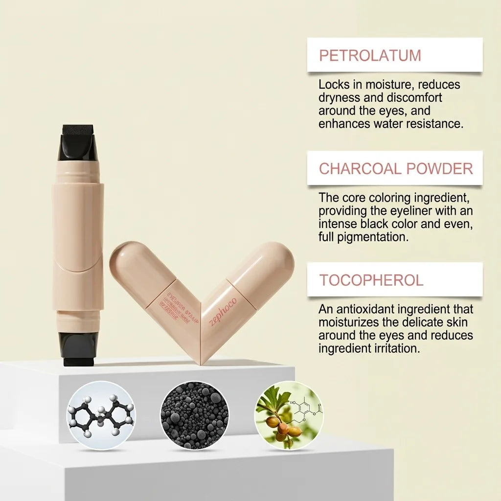 Dual-Ended Liquid Eyeliner Stamp Pen – Waterproof Winged Liner