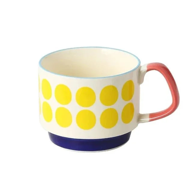 300ml Japanese Flower Coffee Mug Set Retro Ceramic Milk Oats Mug Office Water Handgrip Cup Kitchen Party Drinkware Set Oasis Select A 300ml