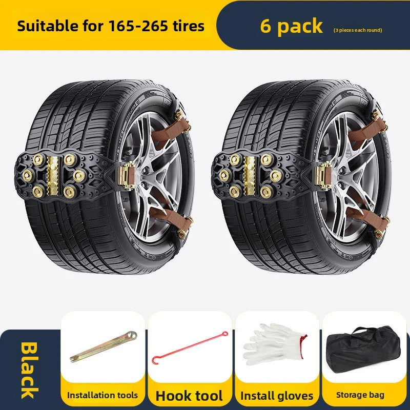 Car tire anti-skid chain, small car off-road vehicle SUV universal type TPU thick winter snow chain Oasis Select Silver
