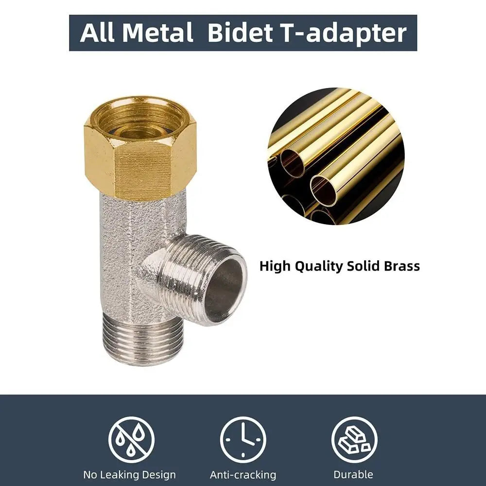Brass T Valve Adapter Connector 3/8' 1/2' 9/16' 15/16' Durable Kitchen Sink Splitter Diverter Valve Oasis Select