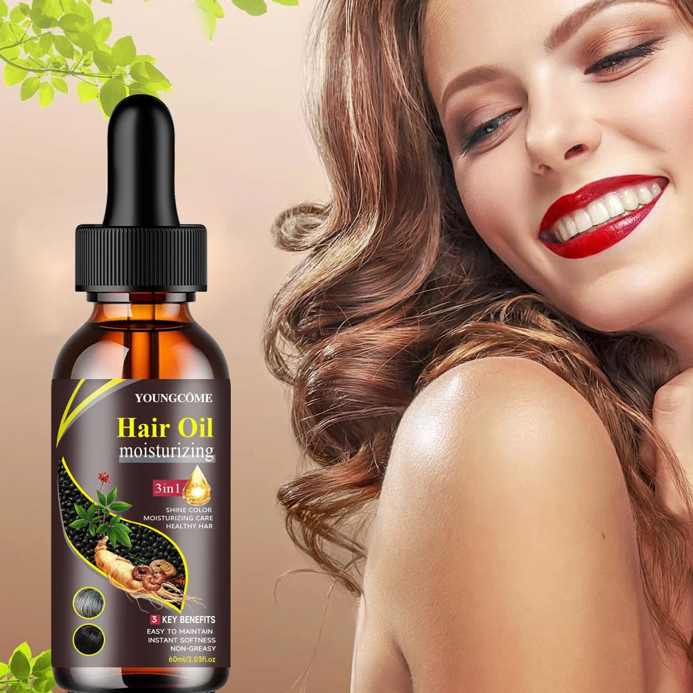 YOUNGCOME 3-in-1 Natural Herbal Moisturizing Hair Oil | 40–60ml