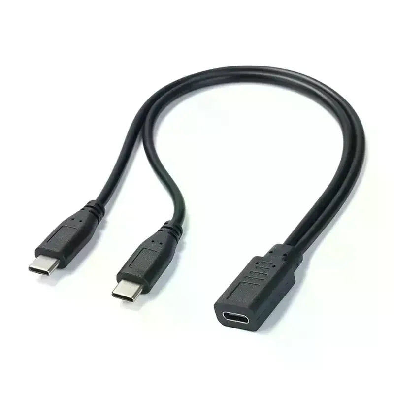 USB C Cable Splitter Type C 1 To 2 Extension Cable Wire For PC Phone Tablet 15W 3A Power Adapter Cord Charging Converter Line Oasis Select