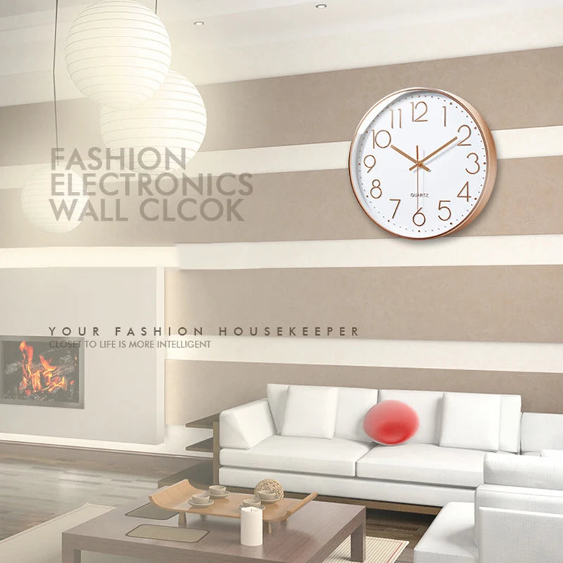 Silent Round Wall Clock | Modern Quartz Home & Office Decor