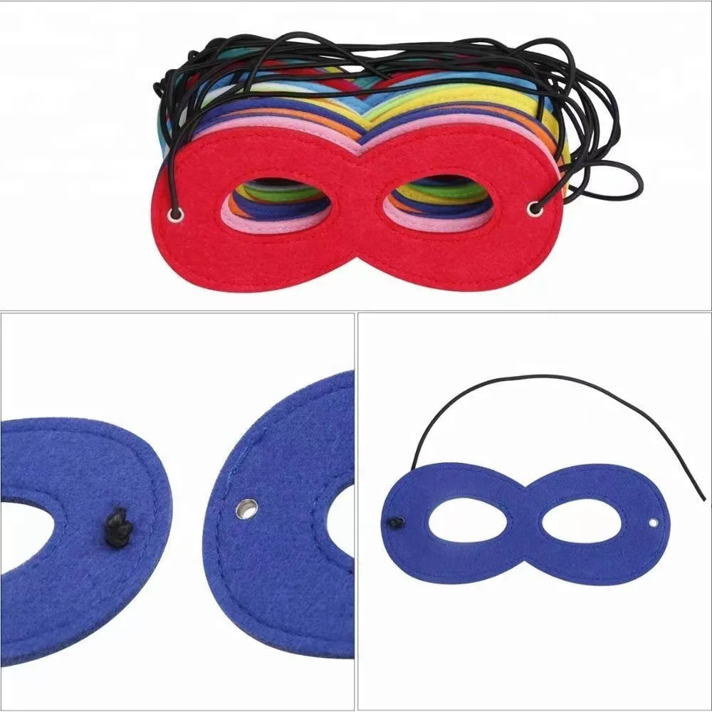 Party Dress Up Masks – Soft Felt Eye Masks with Adjustable Elastic, DIY Cosplay Props for Birthday, Halloween & School Role Play Oasis Select