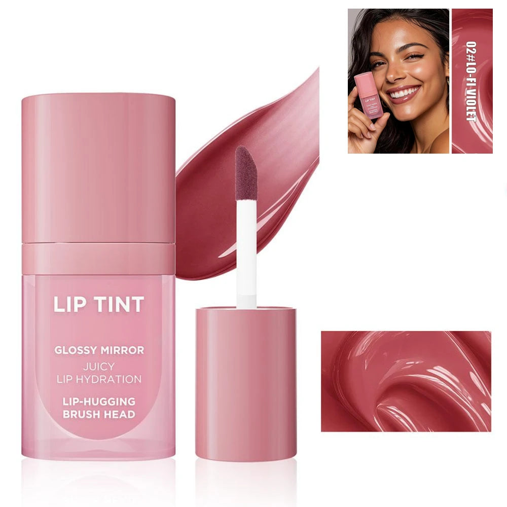 6 Colors Glossy Mirror Juicy Lip Tint Waterproof Non-stick Cup Long Lasting Moisturizing Lipstick High Shiny Lip Gloss Cosmetics Oasis Select LOFI VIOLET