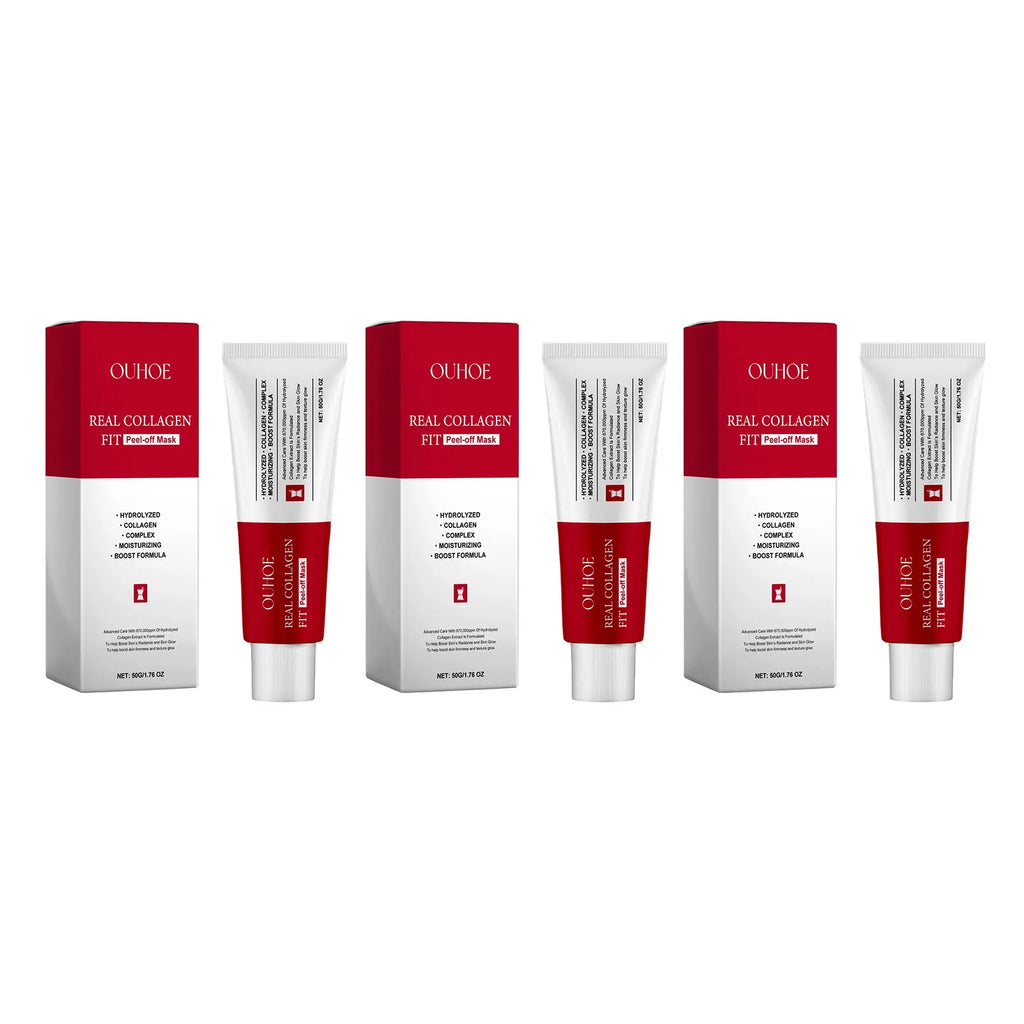 Collagen Face Mask Peel off Deep Cleansing Remove Dirt Reduce Fine Lines Oil-Control Moisturizing Facial Mask Brighten Skin Care Oasis Select 3 X 50g boxed