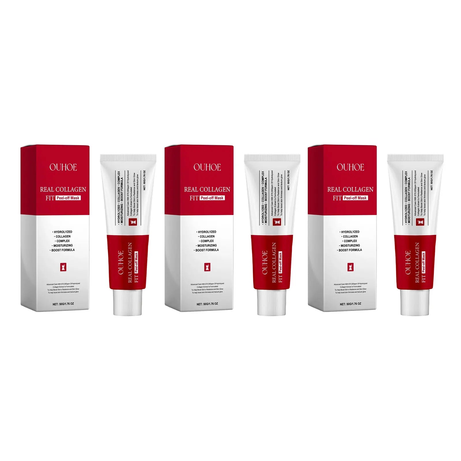 Collagen Face Mask Peel off Deep Cleansing Remove Dirt Reduce Fine Lines Oil-Control Moisturizing Facial Mask Brighten Skin Care Oasis Select 3 X 50g boxed