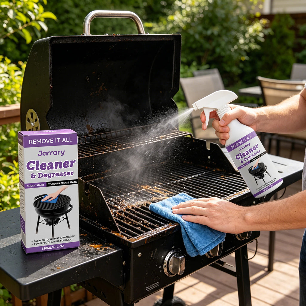 BBQ Grill Cleaner for Stubborn Grease & Smoky Stains Removal Restores Shine Multi-purpose BBQ Grill & Kitchen Cleaner Spray Oasis Select