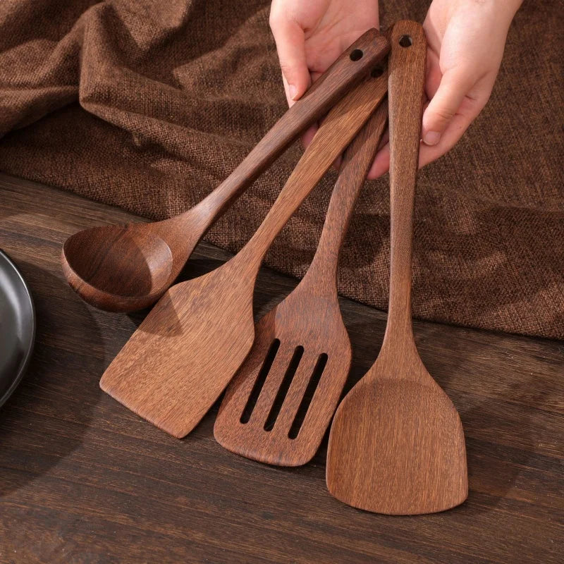 Wooden Spatula Cookware Non-Stick Cooking Spoon High Temperature Resistant Household Spatula Baking Utensil Kitchen Tools Oasis Select