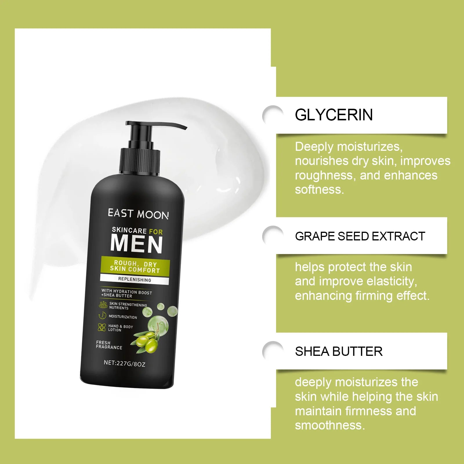 East Moon Men's Body Lotion – Moisturizing Nourishing Cream Men's Body Cream Oasis Select