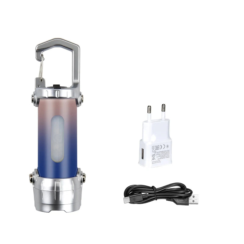 Mini COB Keychain Flashlight USB-C Rechargeable | Red Blue Strobe