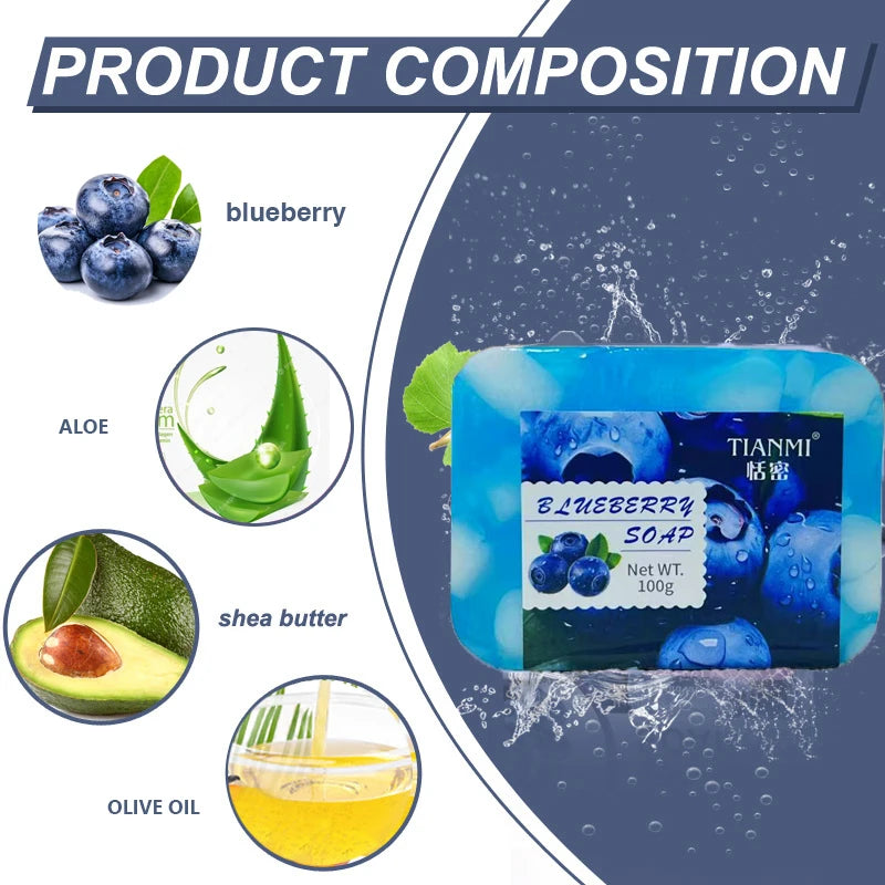 Blueberry Jelly Soap, rich in blueberry extract, deep. Clean, cleanse, bathe the whole body, moisturize and hydrate Oasis Select