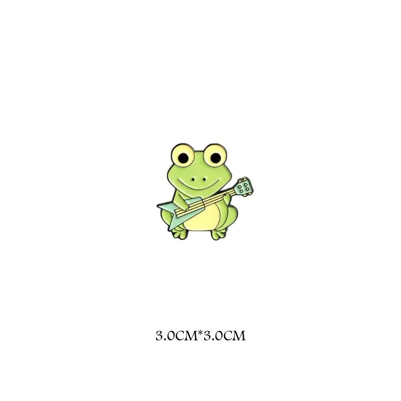Funny Frog Middle Finger Zinc Alloy Brooch | Cartoon Pin Badge Novelty Brooch Pin Oasis Select Guitar Frog