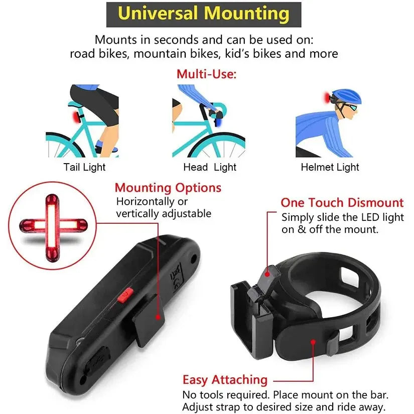 X-TIGER Bike Rear Light Super Bright Led Bicycle Light USB Rechargeable Seatpost Fork Light Safety Warning Bicycle Taillight Oasis Select