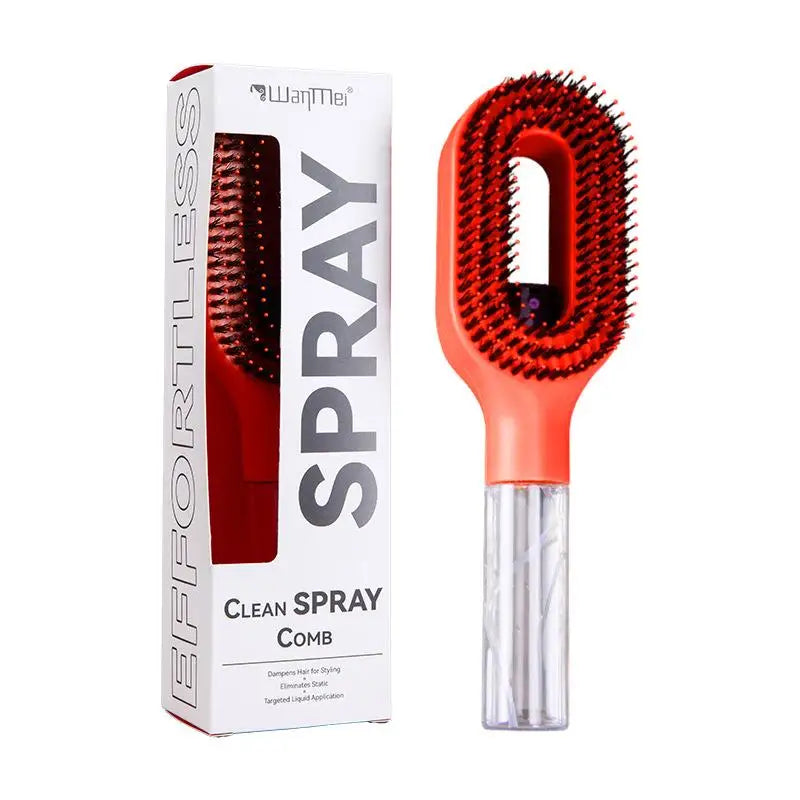 1PC Refillable Liquid Spray Hair Brush, Anti-static Soft Bristle Comb, Hair Styling & Massage Comb for Home Use Oasis Select Orange