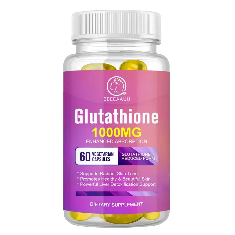 BBEEAAUU Glutathione Capsules Support Skin Whitening Improve Dullness Anti-wrinkle and Anti-aging Detox Liver Health Oasis Select 60pcs 5bottles United States