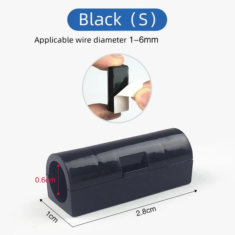 USB Cable Organizer Clips Wire Winder Holder Earphone Mouse Cord Clamp Protector Management Adhesive Hooks Desk Home Supplies Oasis Select 20PCS Black S